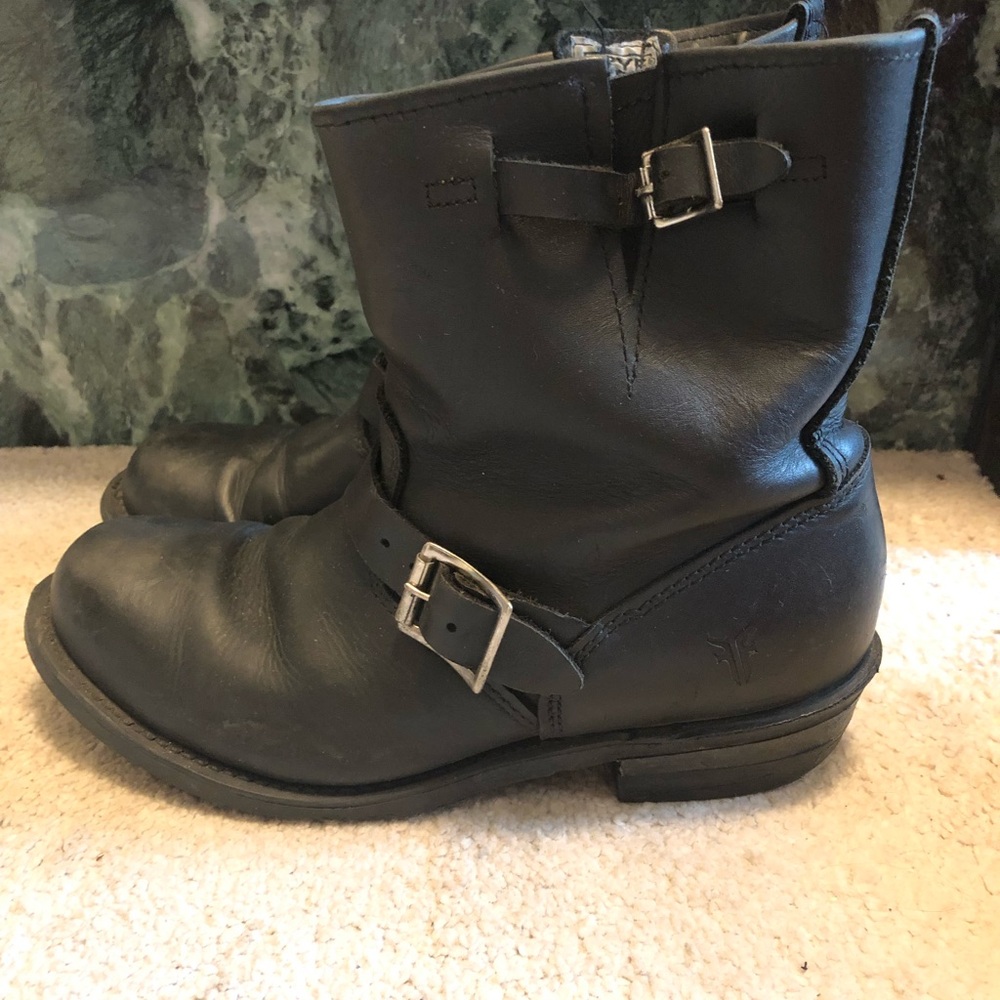 Frye biker leather boots